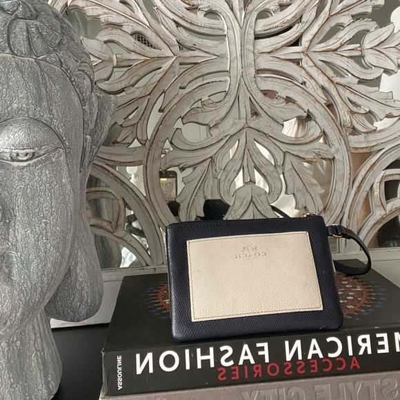 Navy Blue and White Coach Clutch Wristlet - Picture 1 of 3